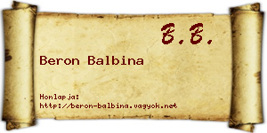 Beron Balbina névjegykártya
